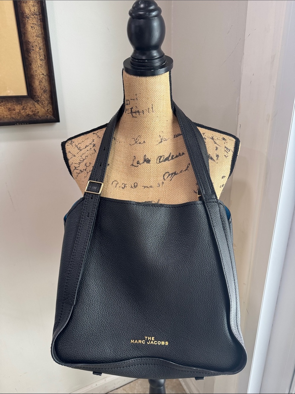 Marc Jacobs Black Leather Pouch with Embossed Logo